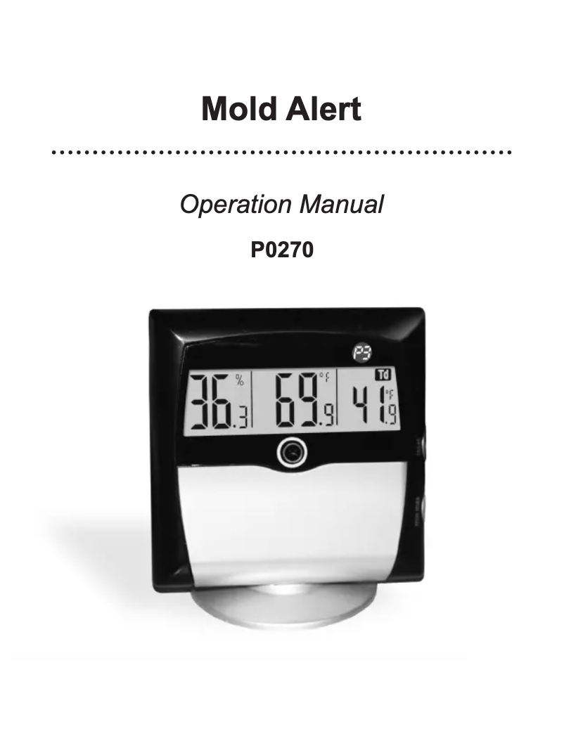 Page 1 of the manual User Manual P3 International P0270