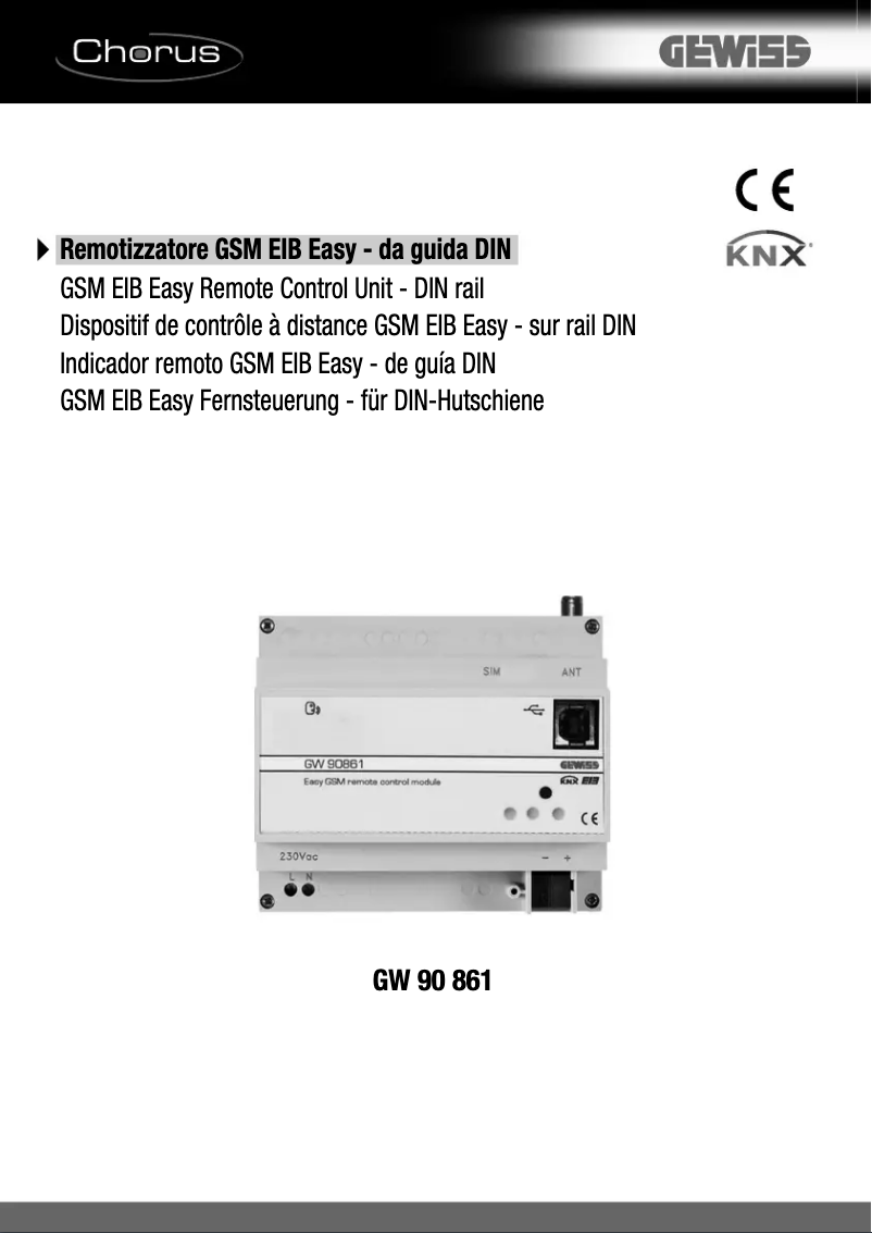 Page 1 de la notice Manuel utilisateur Gewiss GW90861