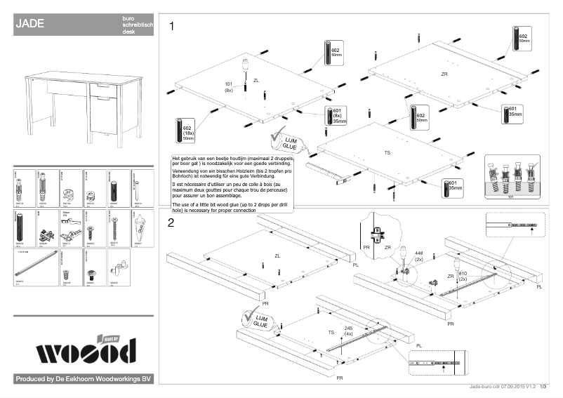 Page 1 de la notice Manuel utilisateur WOOOD Jade