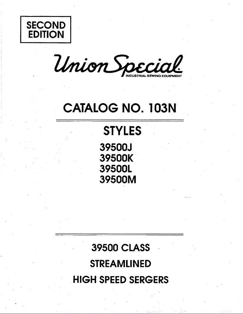 Page 1 de la notice Manuel utilisateur Union Special 39500L