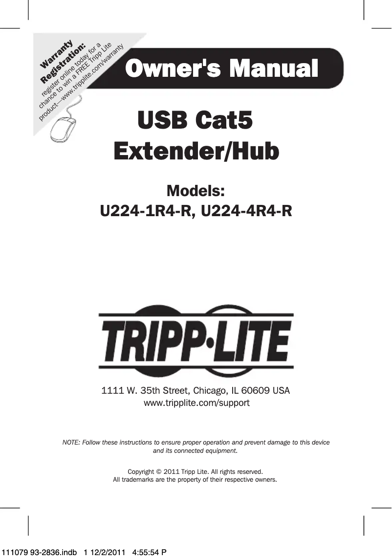 Page n°1 - Manuel utilisateur Tripp Lite U224-1R4-R