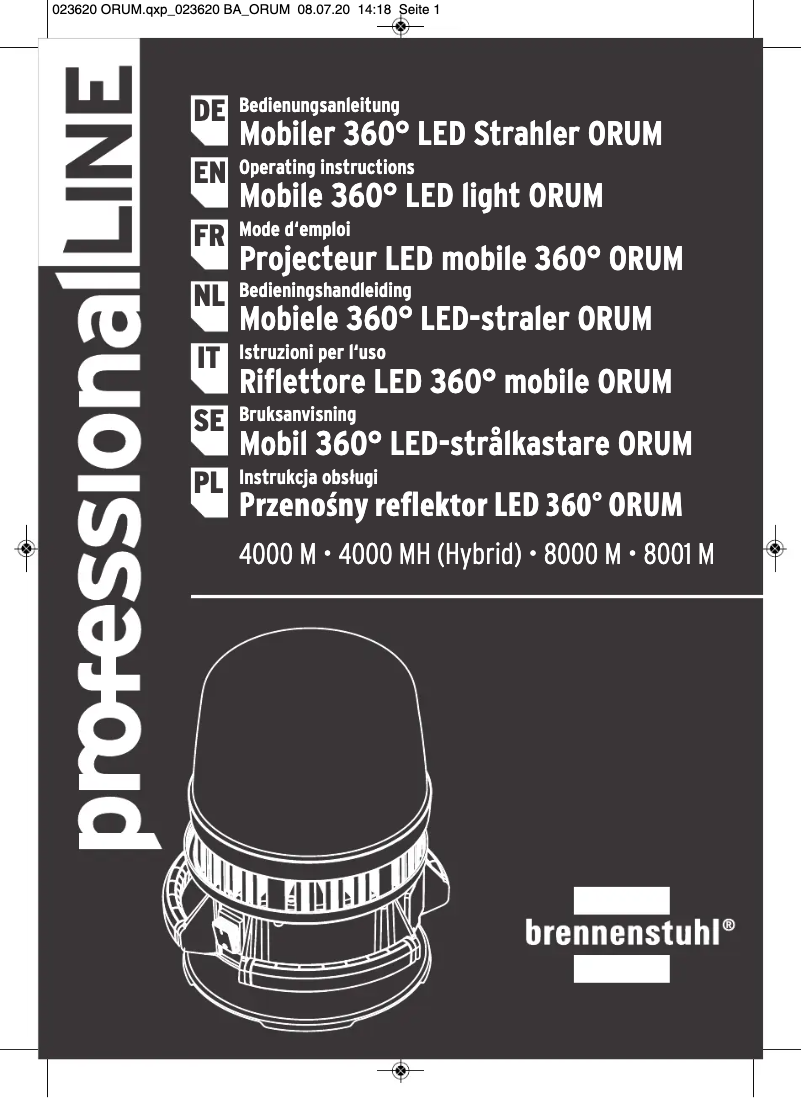 Page 1 de la notice Manuel utilisateur Brennenstuhl ORUM 4000 M