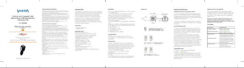 Page n°1 - Manuel utilisateur Vieta Audio VC-TB128BK
