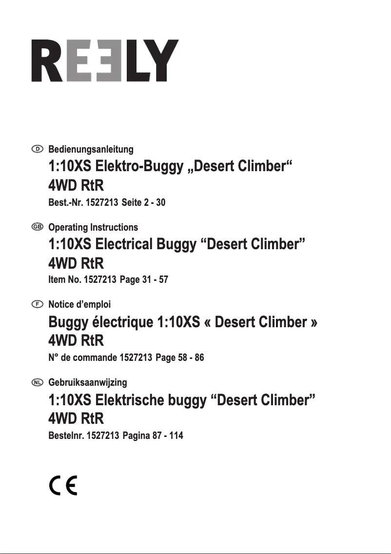 Page 1 de la notice Manuel utilisateur Reely Desert Climber