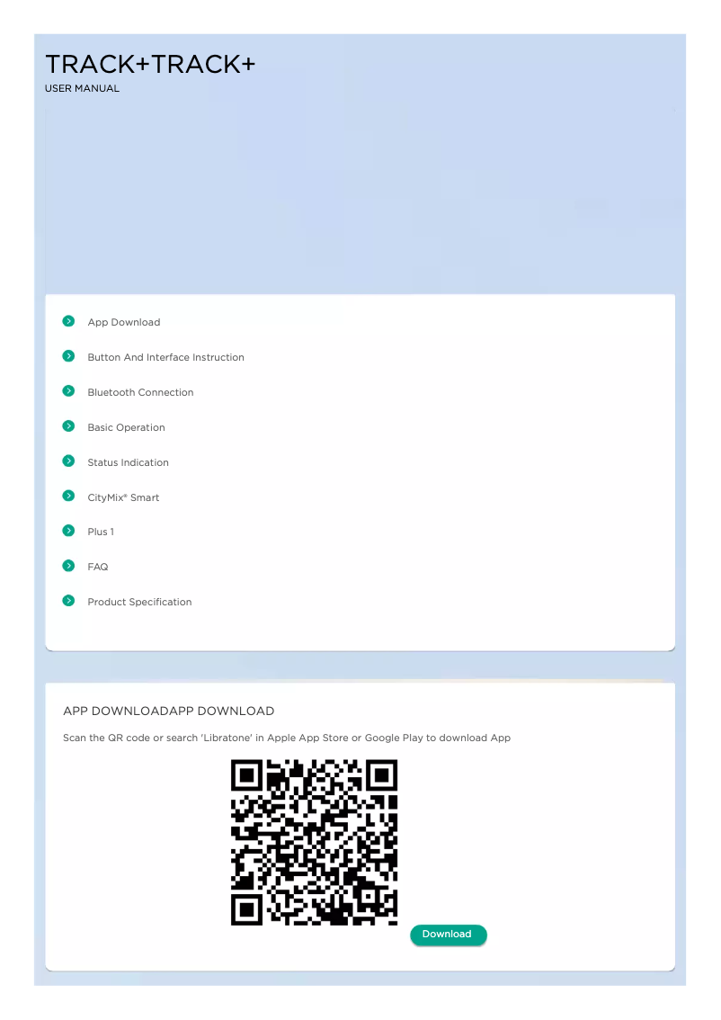 Page 1 de la notice Manuel utilisateur Libratone Track+