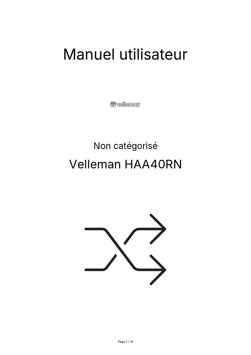 Image de la première page du manuel de l'appareil HAA40RN