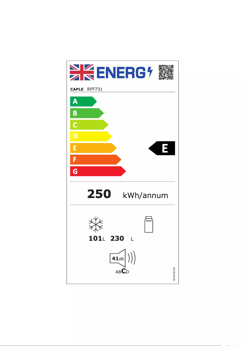 Page n°1 - Label énergétique Caple RFF731