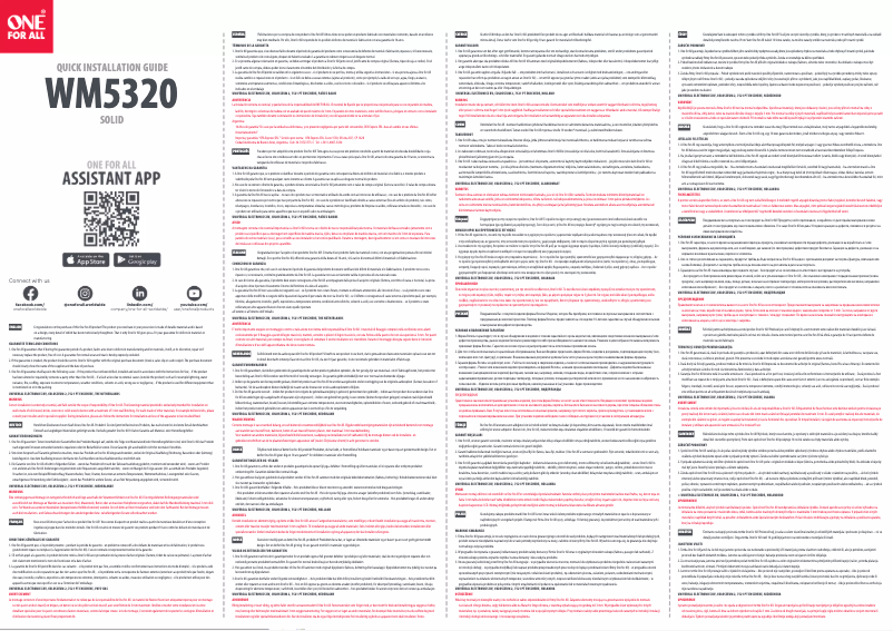 Page 1 de la notice Manuel utilisateur One for all WM 5320