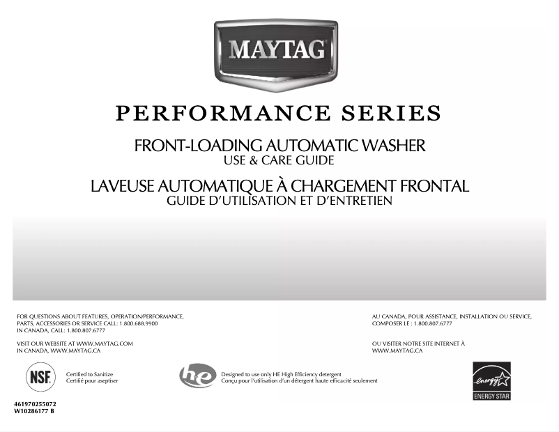 Page n°1 - Manuel utilisateur Maytag Performance MHWE950WJ