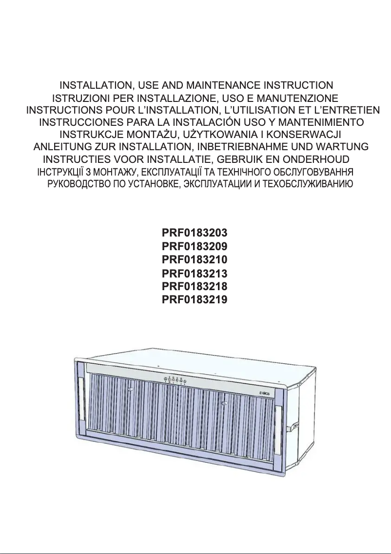 Page 1 de la notice Manuel utilisateur Elica CT35 PRO PRF0177590