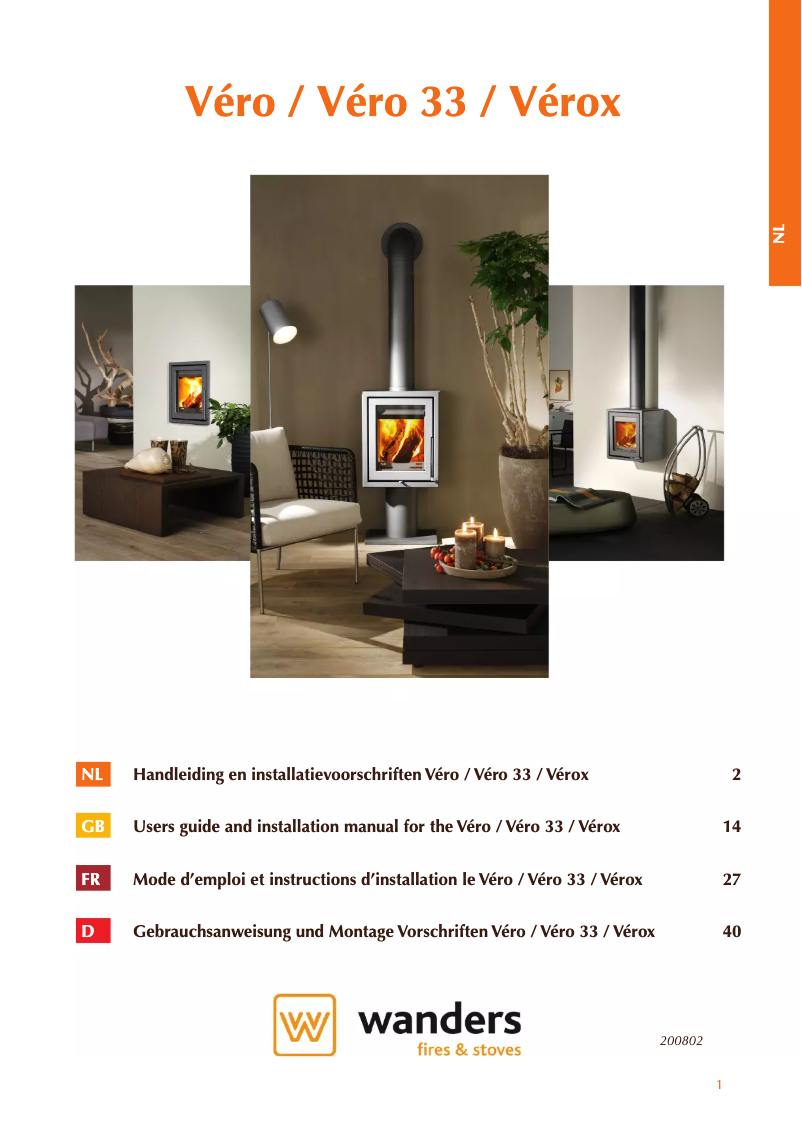 Page n°1 - Manuel utilisateur Wanders Vero