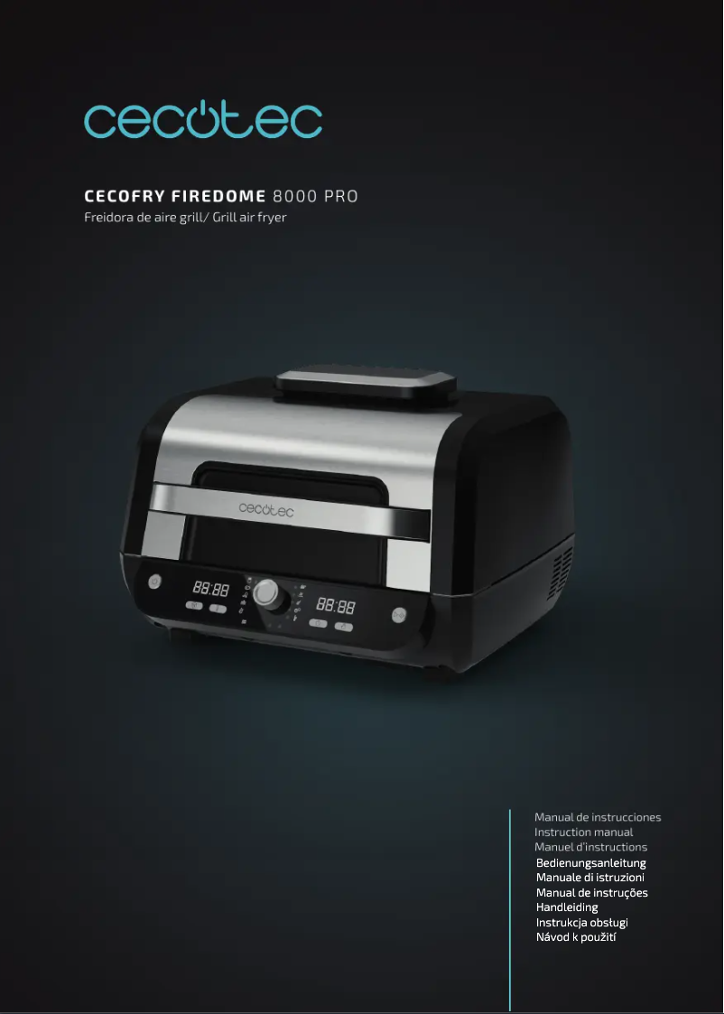 Image de la première page du manuel de l'appareil Cecofry FireDome 8000 Pro