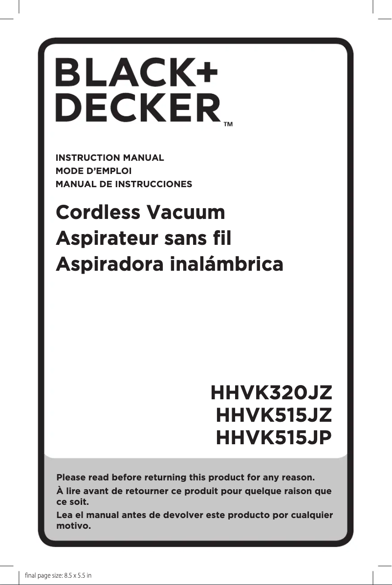 Image de la première page du manuel de l'appareil HHVK320JZ