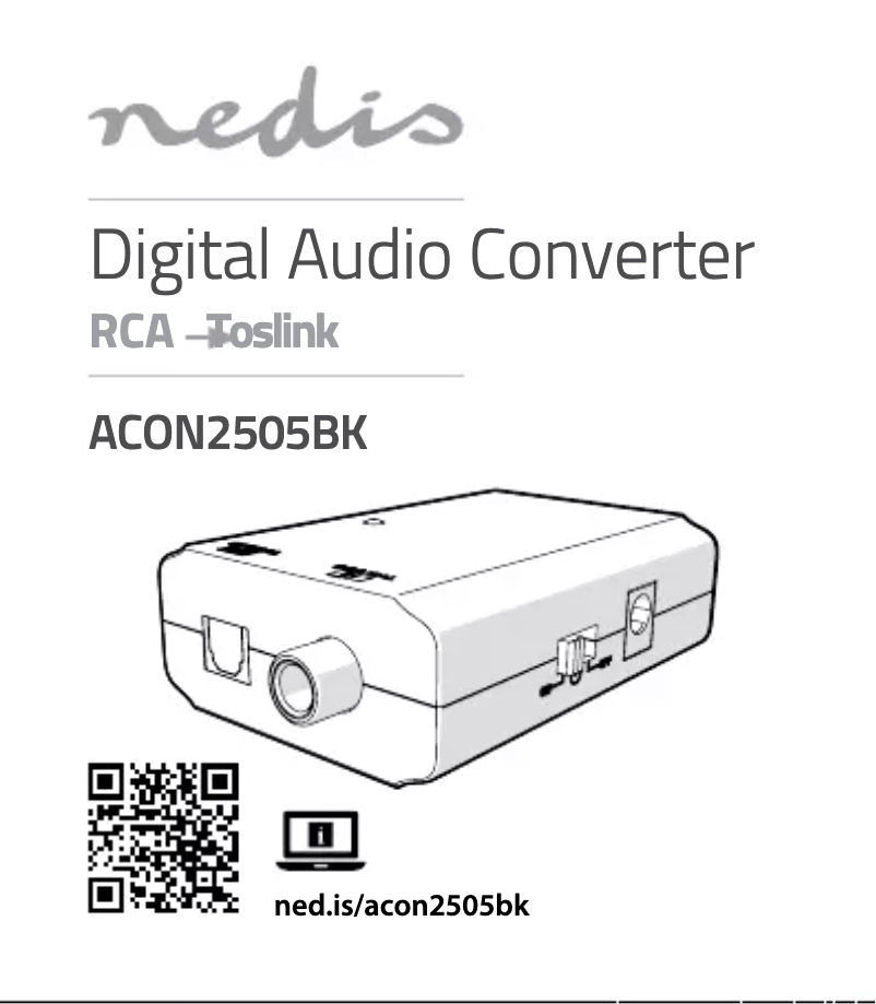 Image de la première page du manuel de l'appareil ACON2505BK