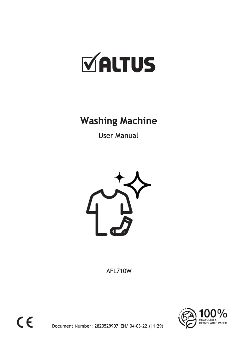 Page 1 de la notice Manuel utilisateur Altus AFL710W