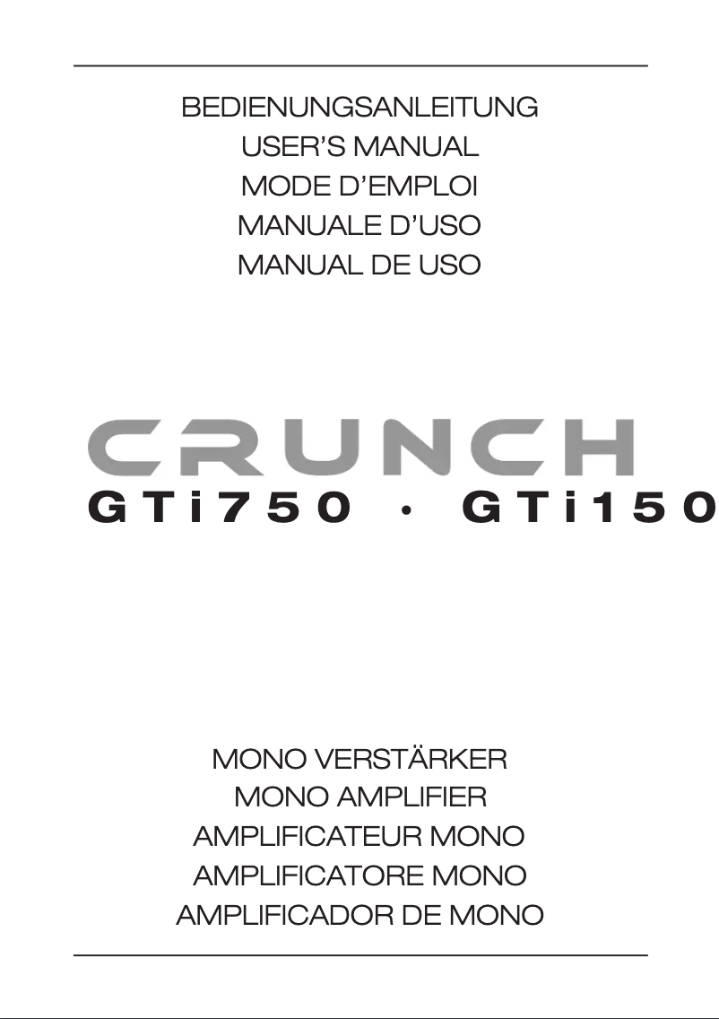 Página 1 del manual Manual de usuario Crunch GTi1500