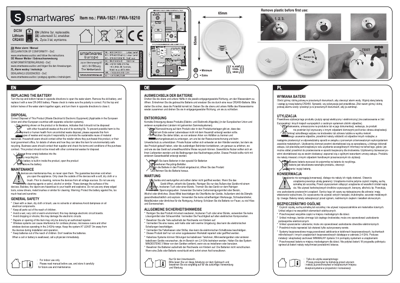 Image de la première page du manuel de l'appareil FWA-18210