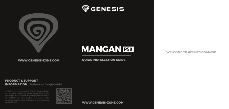 Page 1 de la notice Manuel utilisateur Genesis Mangan P58