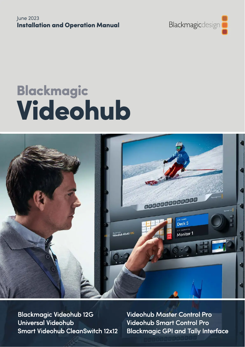 Page 1 de la notice Manuel utilisateur Blackmagic Design Videohub Smart Control Pro
