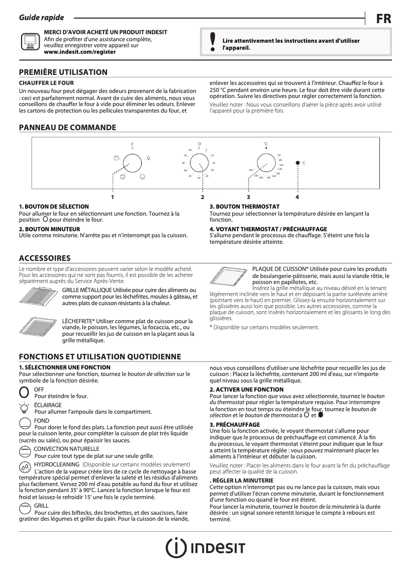 Page 1 de la notice Manuel utilisateur Indesit IFW 6230 WH UK