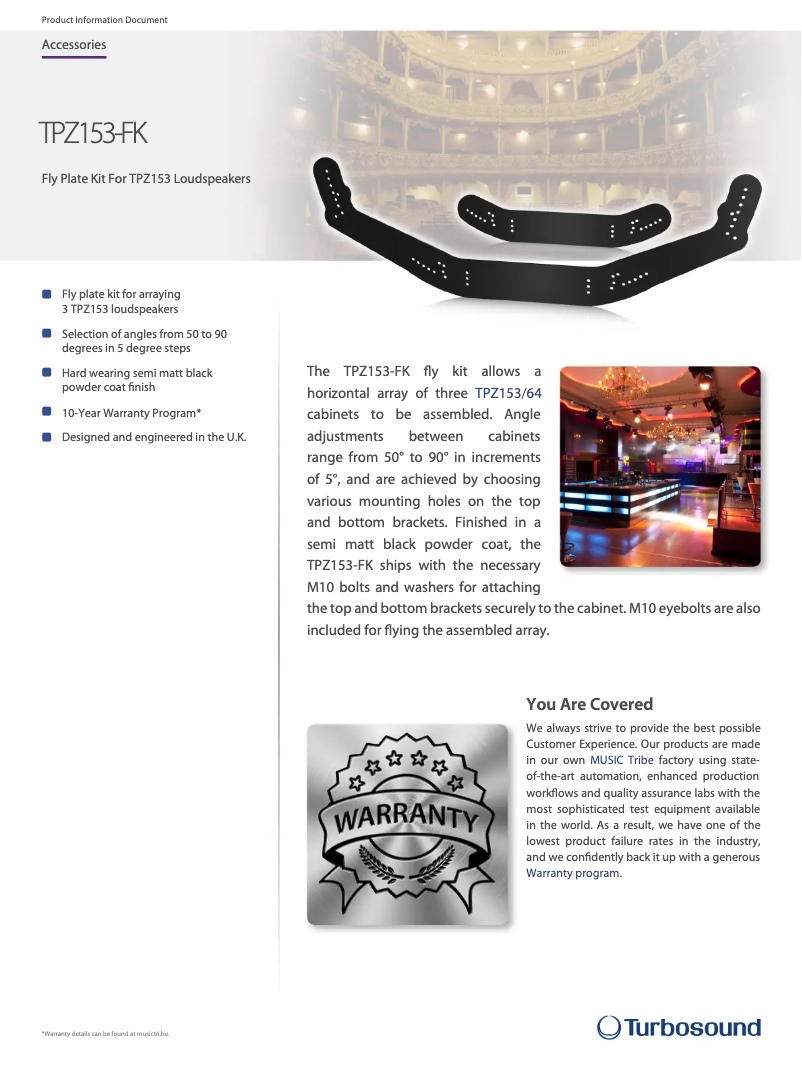 Page n°1 - Fiche technique Turbosound TPZ153-FK