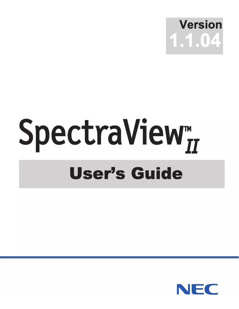 Imagen de la primera página del manual del dispositivo SpectraView II