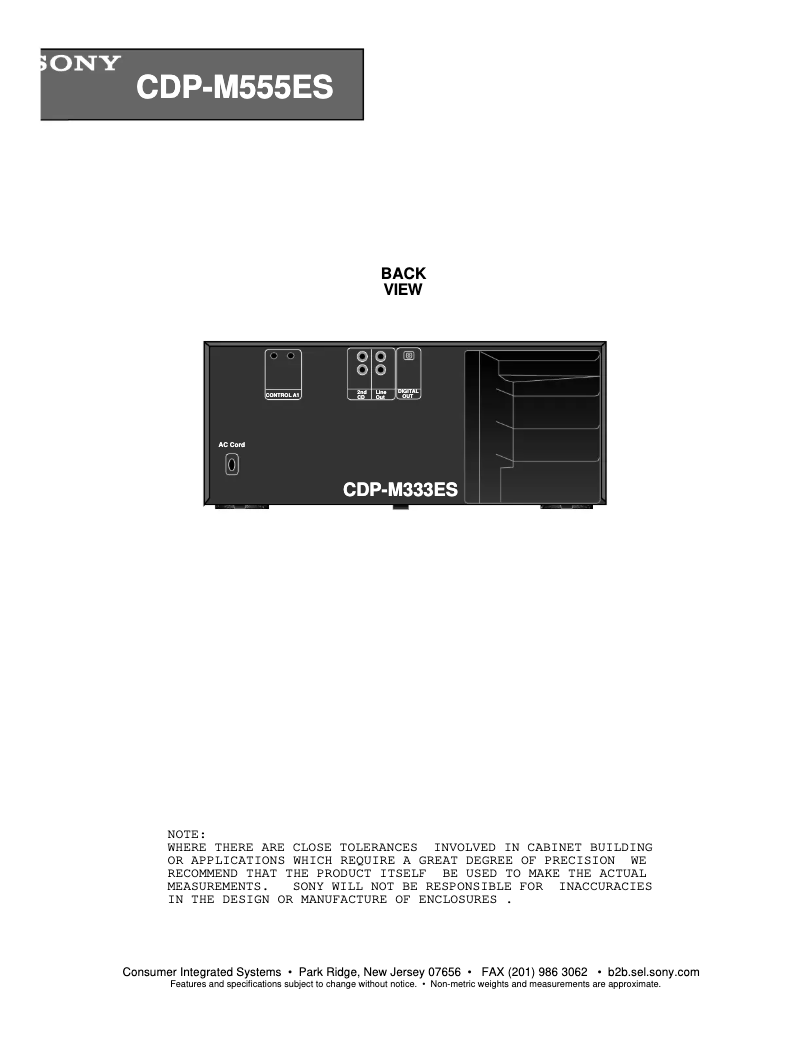 Page 1 de la notice Guide d'installation Sony CDP-M333ES