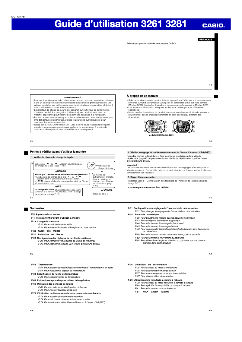 Image de la première page du manuel de l'appareil G-Shock G-9300