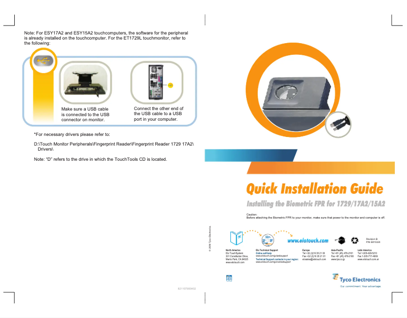 Page 1 de la notice Manuel utilisateur Elo 17A2