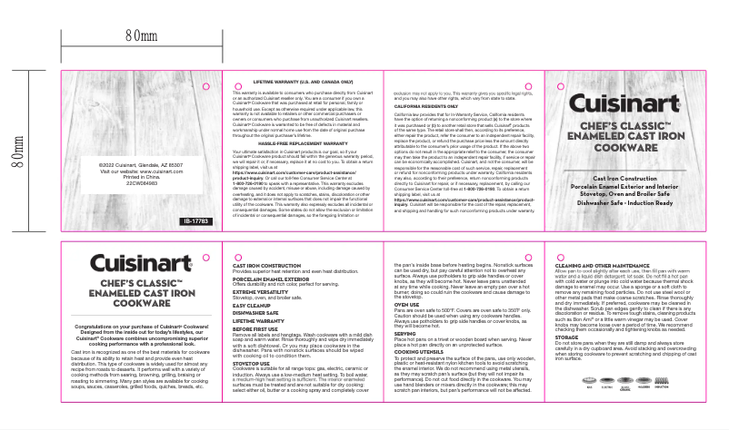 Page 1 de la notice Manuel utilisateur Cuisinart CI670-30NVM