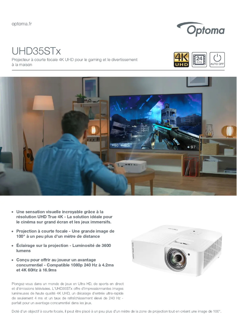Image de la première page du manuel de l'appareil UHD35STx