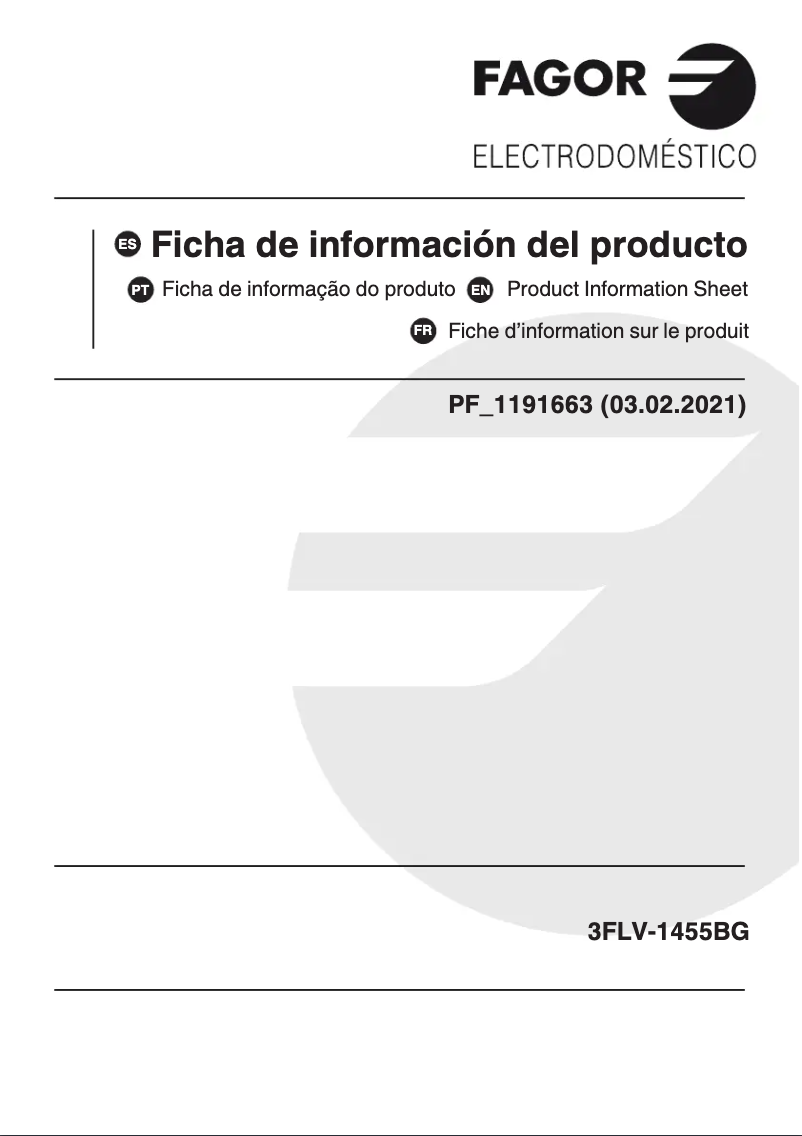 Image de la première page du manuel de l'appareil 3FLV-1455BG