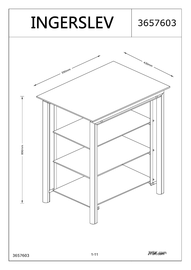 Page 1 de la notice Manuel utilisateur JYSK Ingerslev