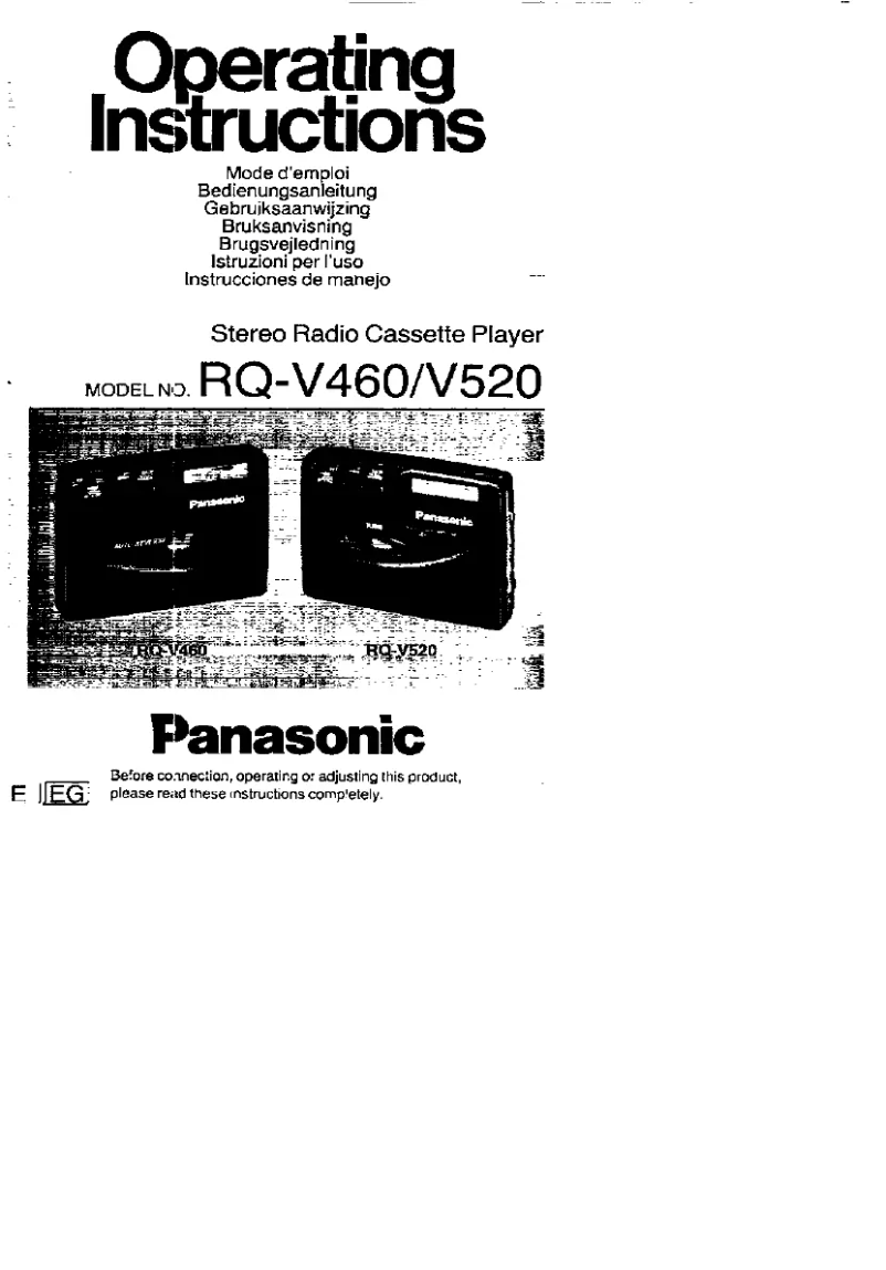Page 1 de la notice Manuel utilisateur Panasonic RQ-V460