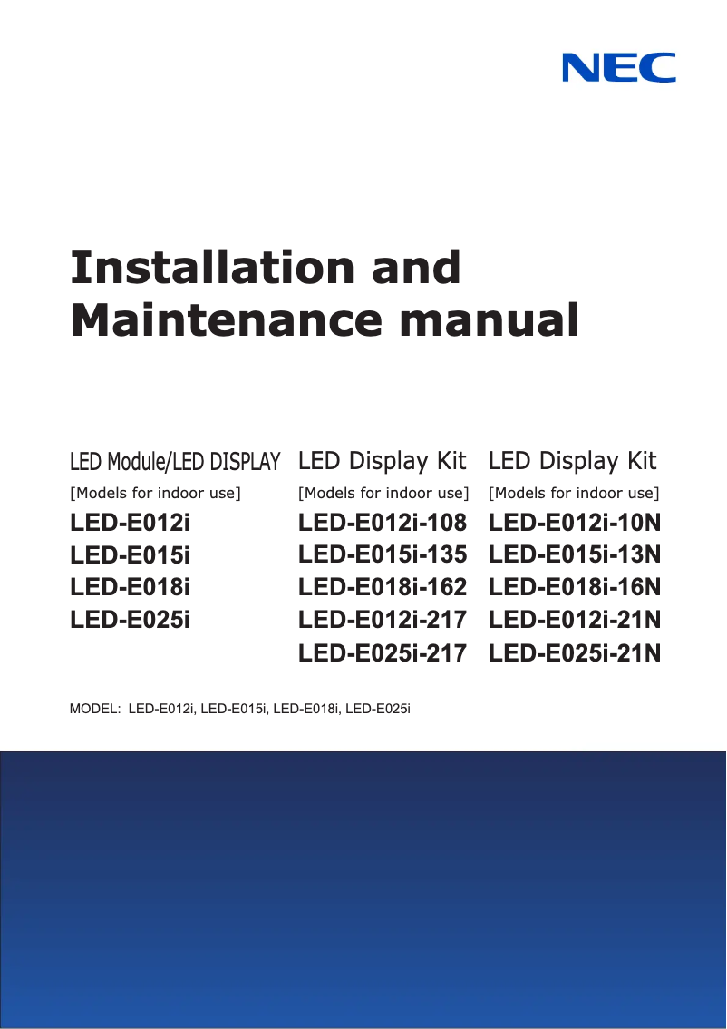Imagen de la primera página del manual del dispositivo LED-E025I