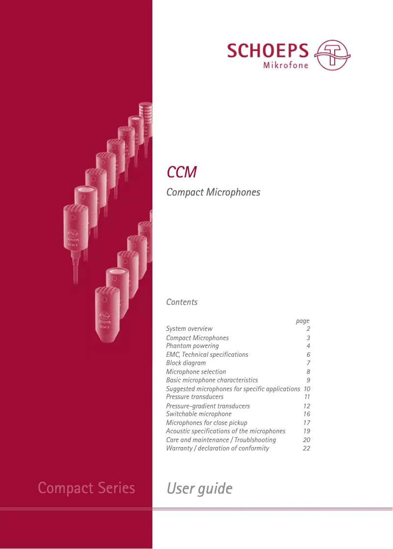 Page n°1 - Manuel utilisateur Schoeps CCM2 LG