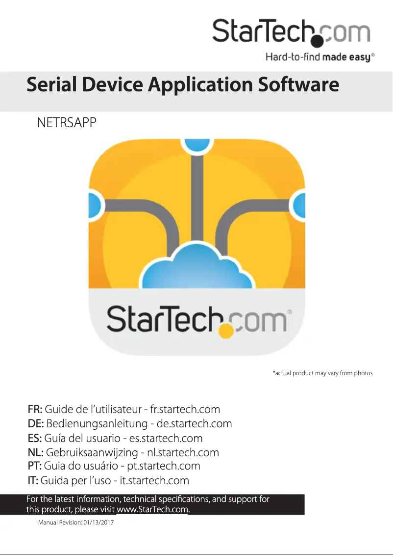 Page 1 de la notice Manuel utilisateur StarTech.com NETRSAPP