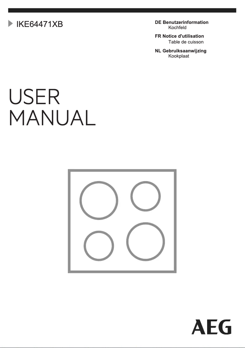 Page n°1 - Manuel utilisateur AEG IKE64471XB