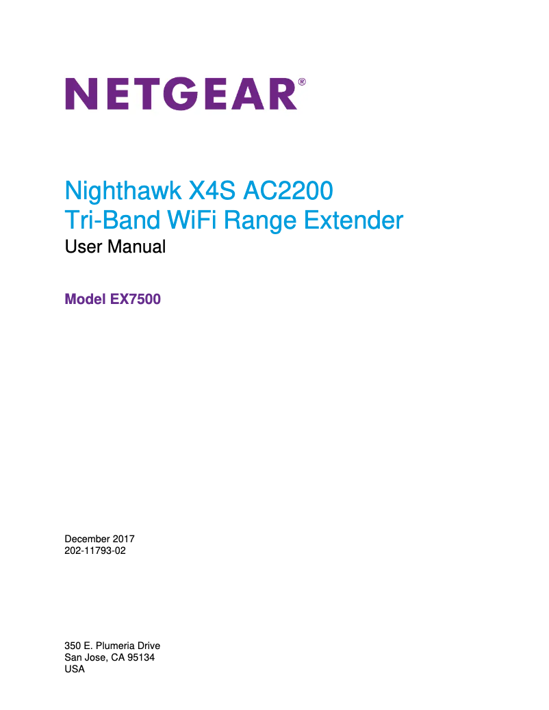 Page 1 de la notice Manuel utilisateur Netgear Nighthawk X4S EX7500