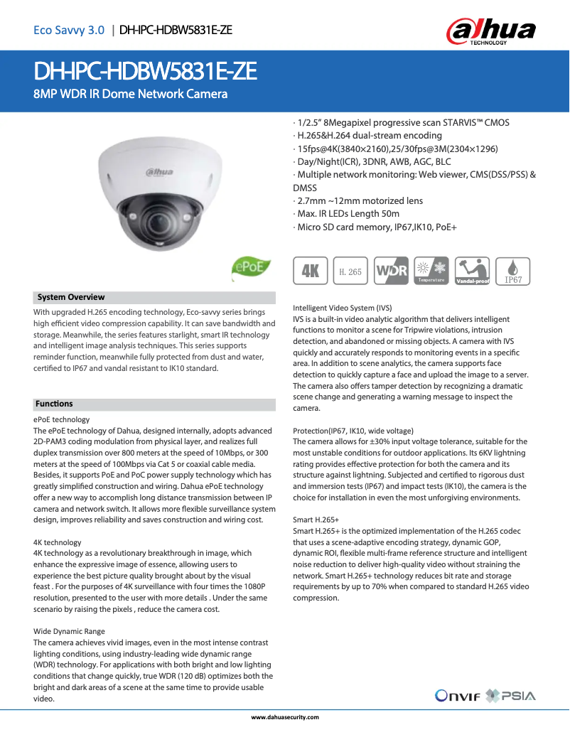 Image de la première page du manuel de l'appareil IPC-HDBW5831E-ZE