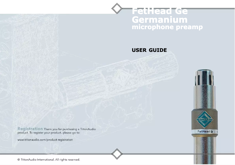 Page 1 de la notice Manuel utilisateur Triton FetHead Germanium