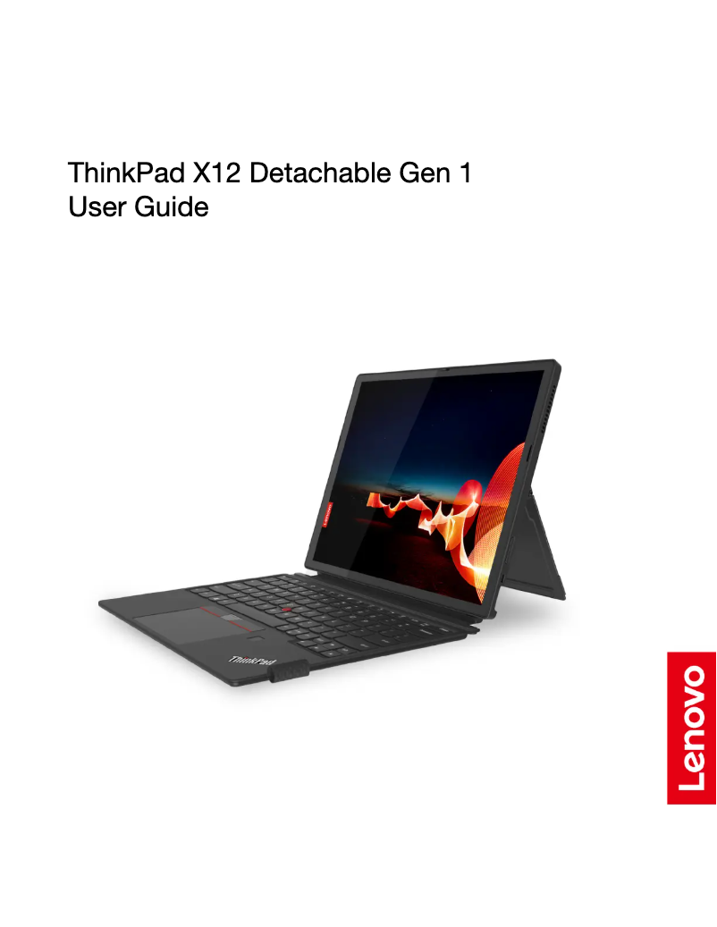 Image de la première page du manuel de l'appareil ThinkPad X12 Detachable Gen 1