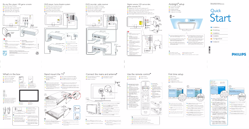 Page 1 de la notice Guide de démarrage rapide Philips 32PFL5403H