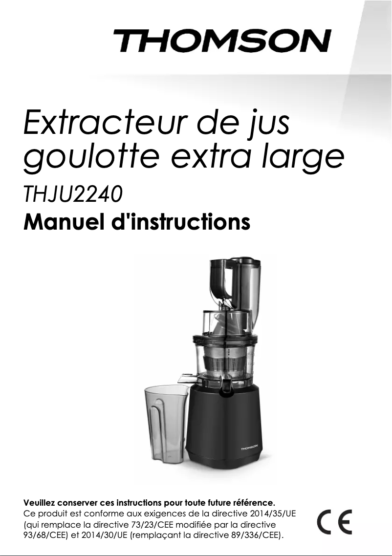 Image de la première page du manuel de l'appareil THJU2240