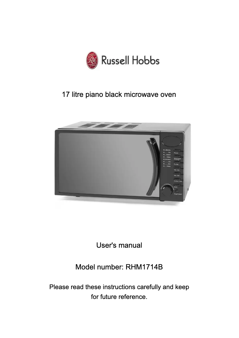 Página 1 del manual Manual de usuario Russell Hobbs RHM1714B