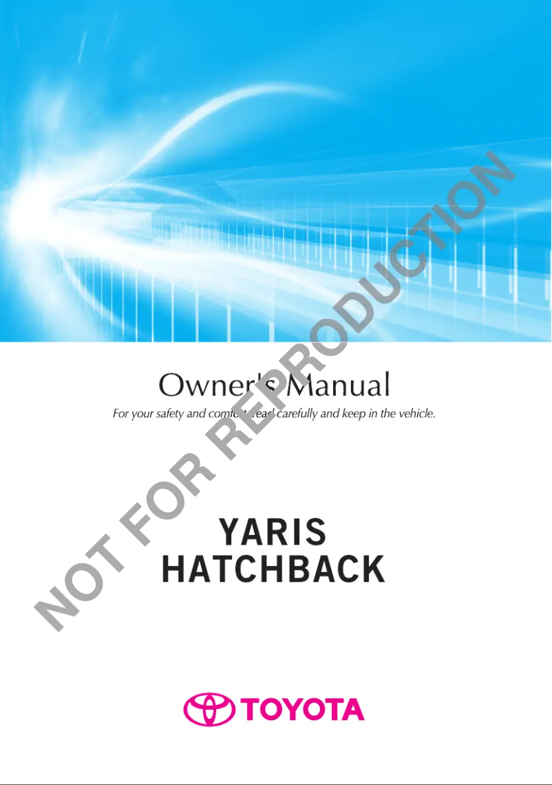 Page 1 de la notice Manuel utilisateur Toyota Yaris Hatchback (2016)