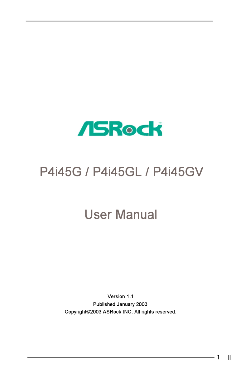 Imagen de la primera página del manual del dispositivo P4i45G