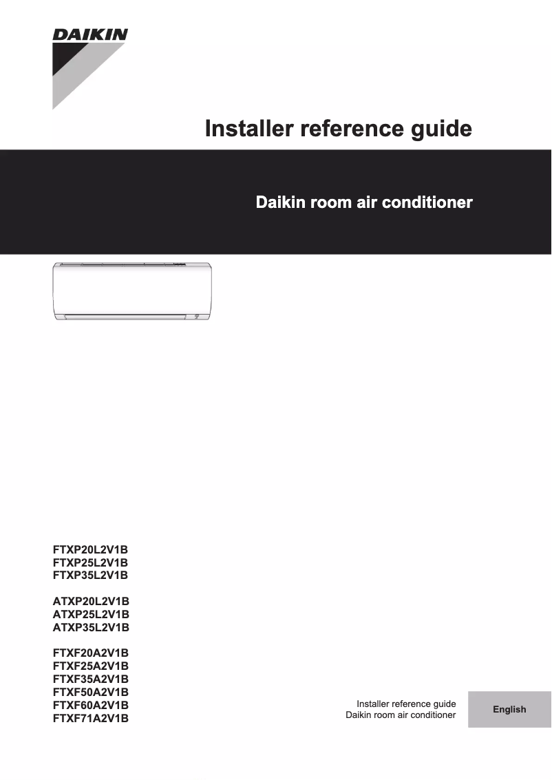 Page 1 de la notice Guide d'installation Daikin ATXP25L2V1B