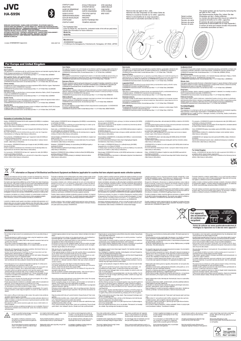 Image de la première page du manuel de l'appareil HA-S95N