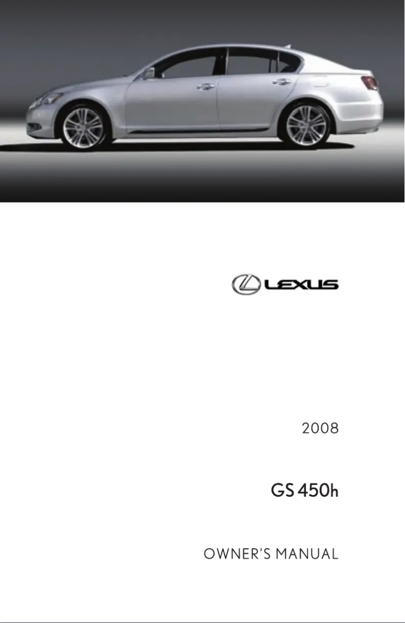 Page 1 de la notice Manuel utilisateur Lexus GS 350 (2008)